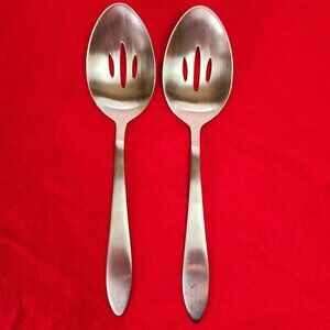Oneida Slotted Serving Spoons Mooncrest Pattern 8" Set of 2